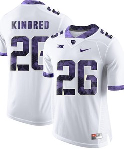 Male TCU Horned Frogs White Derrick Kindred College Football Jersey