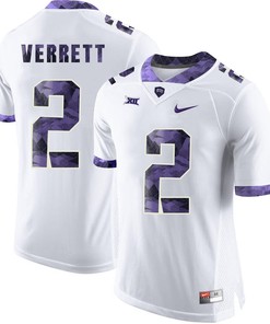 Male TCU Horned Frogs White Jason Verrett College Football Jersey