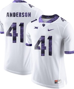 Male TCU Horned Frogs White Jonathan Anderson College Football Jersey