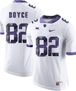Male TCU Horned Frogs White Josh Boyce College Football Jersey