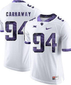 Male TCU Horned Frogs White Josh Carraway College Football Jersey