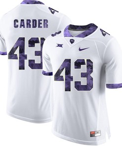 Male TCU Horned Frogs White Tank Carder College Football Jersey