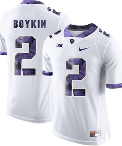 Male TCU Horned Frogs White Trevone Boykin College Football Jersey