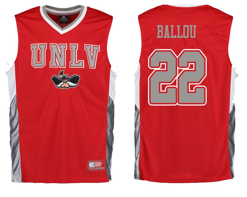 Male UNLV Rebels Red Jaylan Ballou NCAA College Basketball Jersey