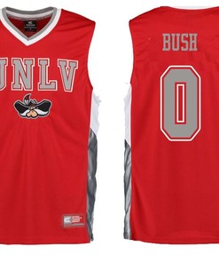 Male UNLV Rebels Red Larry Bush NCAA College Basketball Jersey