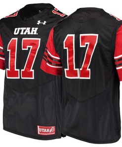 Male Utah Utes Black College Football Performance Jersey