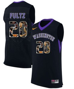 Male Washington Huskies Black Markelle Fultz NCAA Basketball Jersey with Player Pictorial