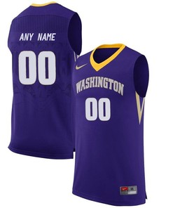 Male Washington Huskies Purple College Basketball Team Performance Customized Jersey