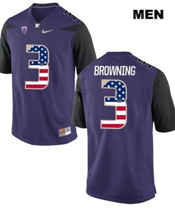 Male Washington Huskies Purple Jake Browning NCAA Football Fashion Jersey