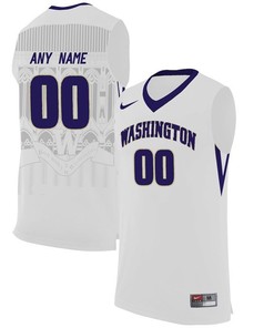 Male Washington Huskies White College Basketball Team Performance Customized Jersey