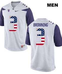 Male Washington Huskies White Jake Browning NCAA Football Fashion Jersey