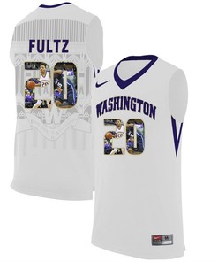 Male Washington Huskies White Markelle Fultz NCAA Basketball Jersey with Player Pictorial