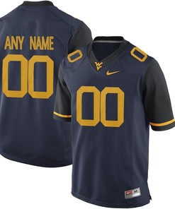 Male West Virginia Mountaineers Blue College Limited Football Customized Jersey