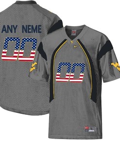 Male West Virginia Mountaineers Grey Custom College Football Limited Jersey