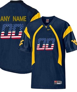 Male West Virginia Mountaineers Navy Blue Custom College Football Limited Jersey