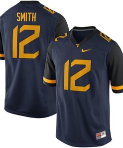 Male West Virginia Mountaineers Navy Geno Smith Alumni Football Performance Jersey