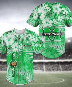 Marshall Thundering Herd NCAA Baseball Jersey Shirt Flower