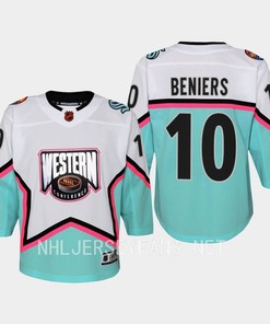 Matty Beniers 10 Seattle Kraken 2023 All-Star Game Jersey White Equipment