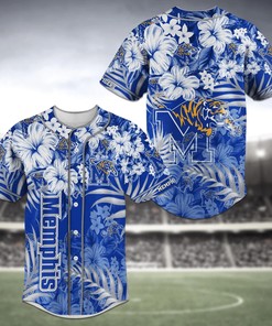Memphis Tigers NCAA Baseball Jersey Shirt Flower
