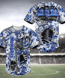 Memphis Tigers NCAA Baseball Jersey Shirt Skeleton