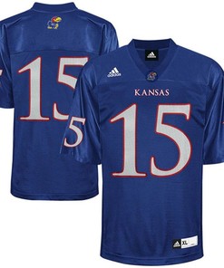 Men Kansas Jayhawks #15 Royal Blue College Football Jersey