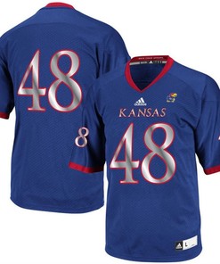 Men Kansas Jayhawks #48 Royal College Football Jersey