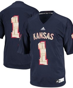 Men Kansas Jayhawks Navy NCAA Limestone Football Jersey