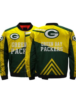 Men NFL Jacket 3D Green Bay Packers Bomber Jacket