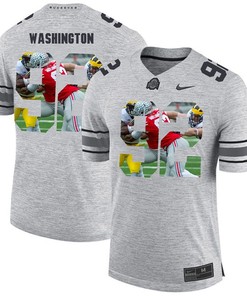 Men Ohio State Buckeyes Gray Adolphus Washington College Football Fashion Jersey