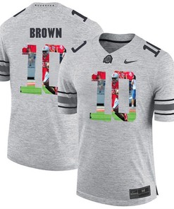 Men Ohio State Buckeyes Gray CaCorey Brown College Football Fashion Jersey