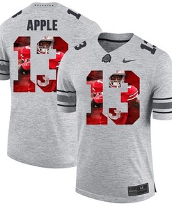 Men Ohio State Buckeyes Gray Eli Apple College Football Fashion Jersey