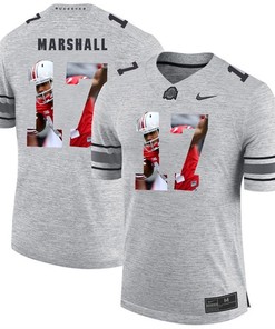Men Ohio State Buckeyes Gray Jalin Marshall College Football Fashion Jersey