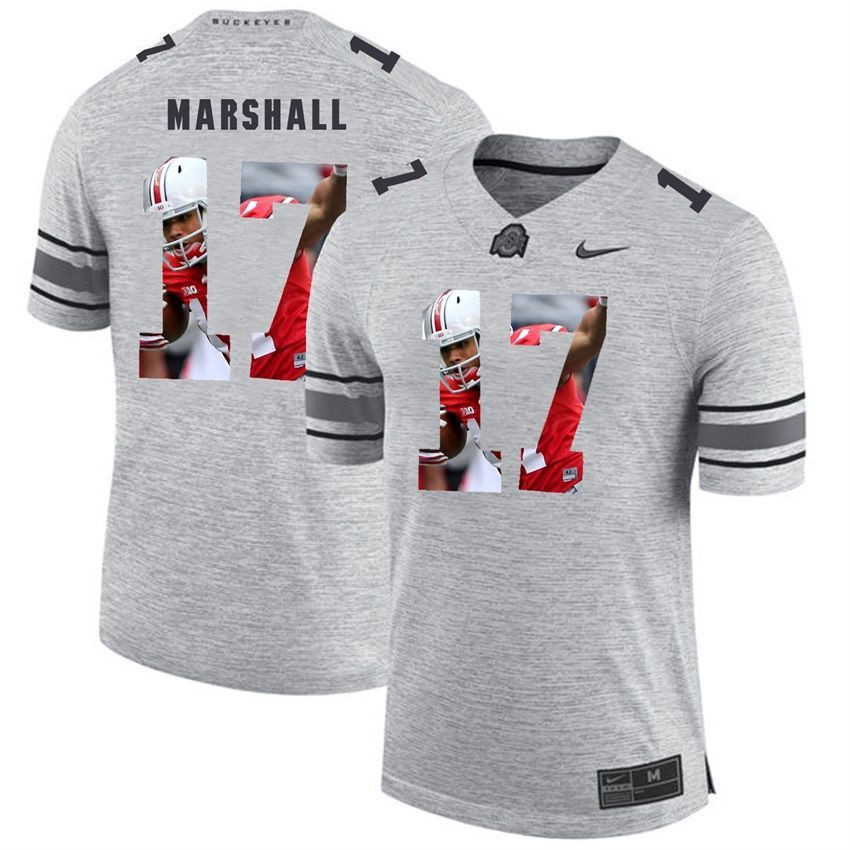 Men Ohio State Buckeyes Gray Jalin Marshall College Football Fashion Jersey