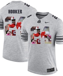 Men Ohio State Buckeyes Gray Malik Hooker College Football Fashion Jersey