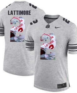 Men Ohio State Buckeyes Gray Marshon Lattimore College Football Fashion Jersey