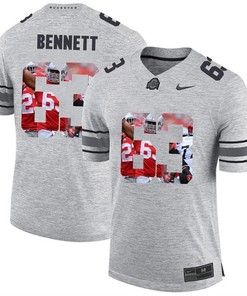 Men Ohio State Buckeyes Gray Michael Bennett College Football Fashion Jersey