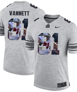 Men Ohio State Buckeyes Gray Nick Vannett College Football Fashion Jersey