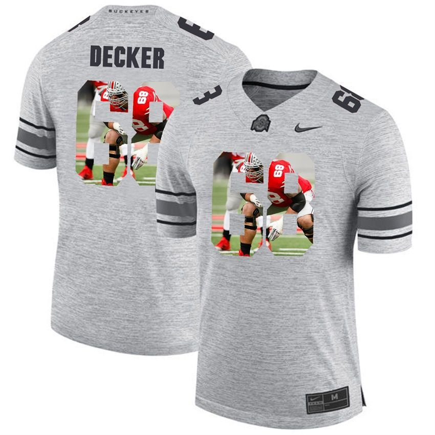 Men Ohio State Buckeyes Gray Taylor Decker College Football Fashion Jersey
