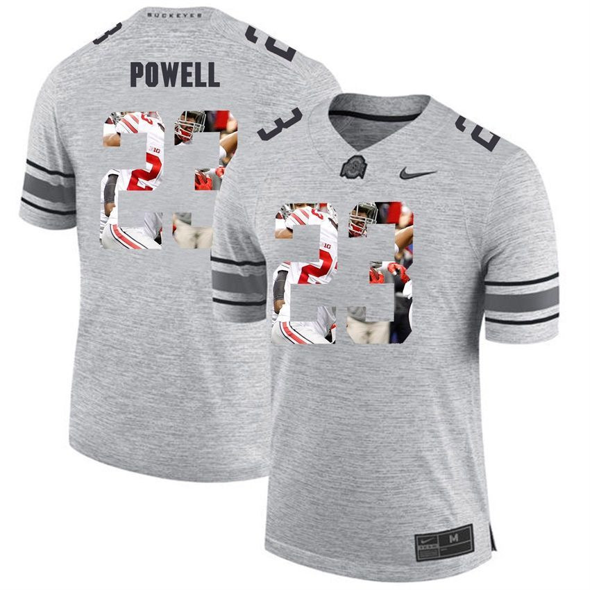 Men Ohio State Buckeyes Gray Tyvis Powell College Football Fashion Jersey