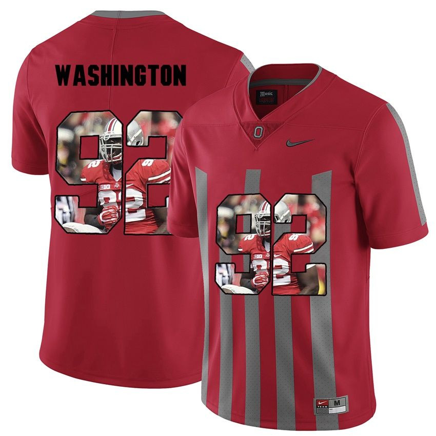 Men Ohio State Buckeyes Red Adolphus Washington NCAA Football Fashion Jersey