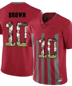 Men Ohio State Buckeyes Red CaCorey Brown NCAA Football Fashion Jersey