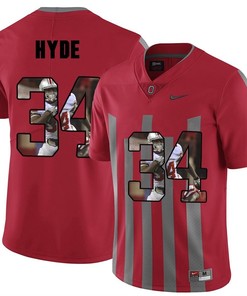 Men Ohio State Buckeyes Red CameCarlos Hyde NCAA Football Fashion Jersey