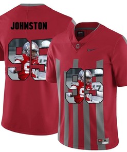 Men Ohio State Buckeyes Red Cameron Johnston NCAA Football Fashion Jersey