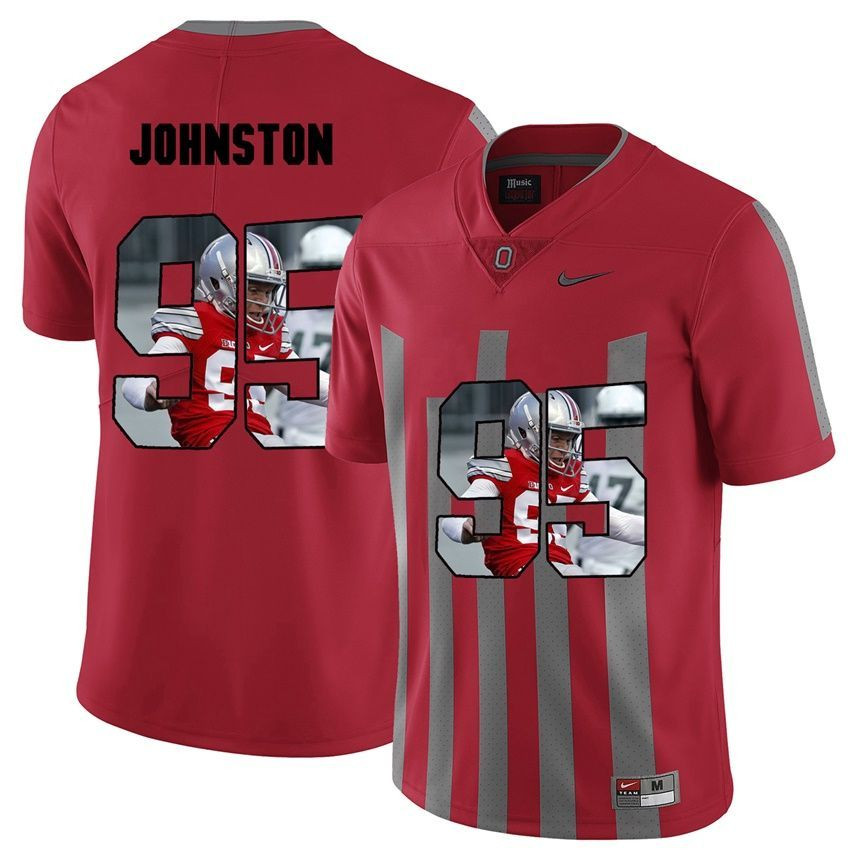 Men Ohio State Buckeyes Red Cameron Johnston NCAA Football Fashion Jersey
