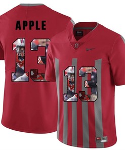 Men Ohio State Buckeyes Red Eli Apple NCAA Football Fashion Jersey