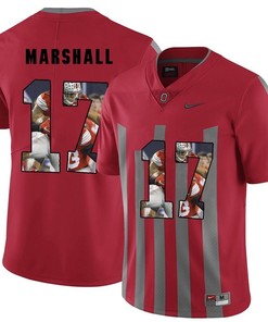 Men Ohio State Buckeyes Red Jalin Marshall NCAA Football Fashion Jersey