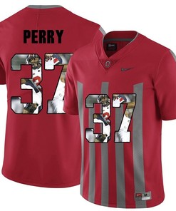 Men Ohio State Buckeyes Red Joshua Perry NCAA Football Fashion Jersey
