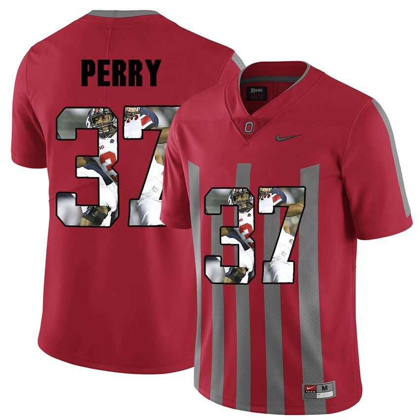 Men Ohio State Buckeyes Red Joshua Perry NCAA Football Fashion Jersey