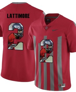 Men Ohio State Buckeyes Red Marshon Lattimore NCAA Football Fashion Jersey