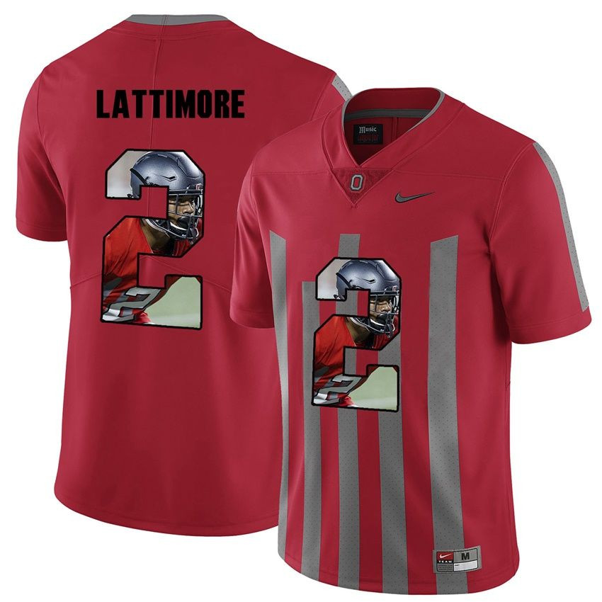 Men Ohio State Buckeyes Red Marshon Lattimore NCAA Football Fashion Jersey
